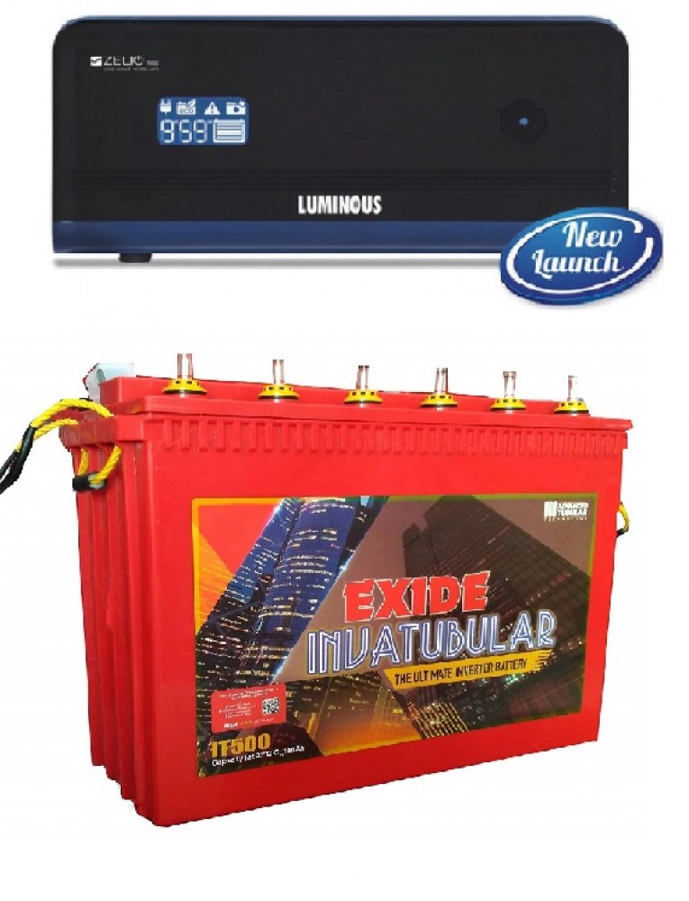 Buy LUMINOUS ZELIO +1100VA Pure Sine Wave Inverter & EXIDE INVA IT500 ...